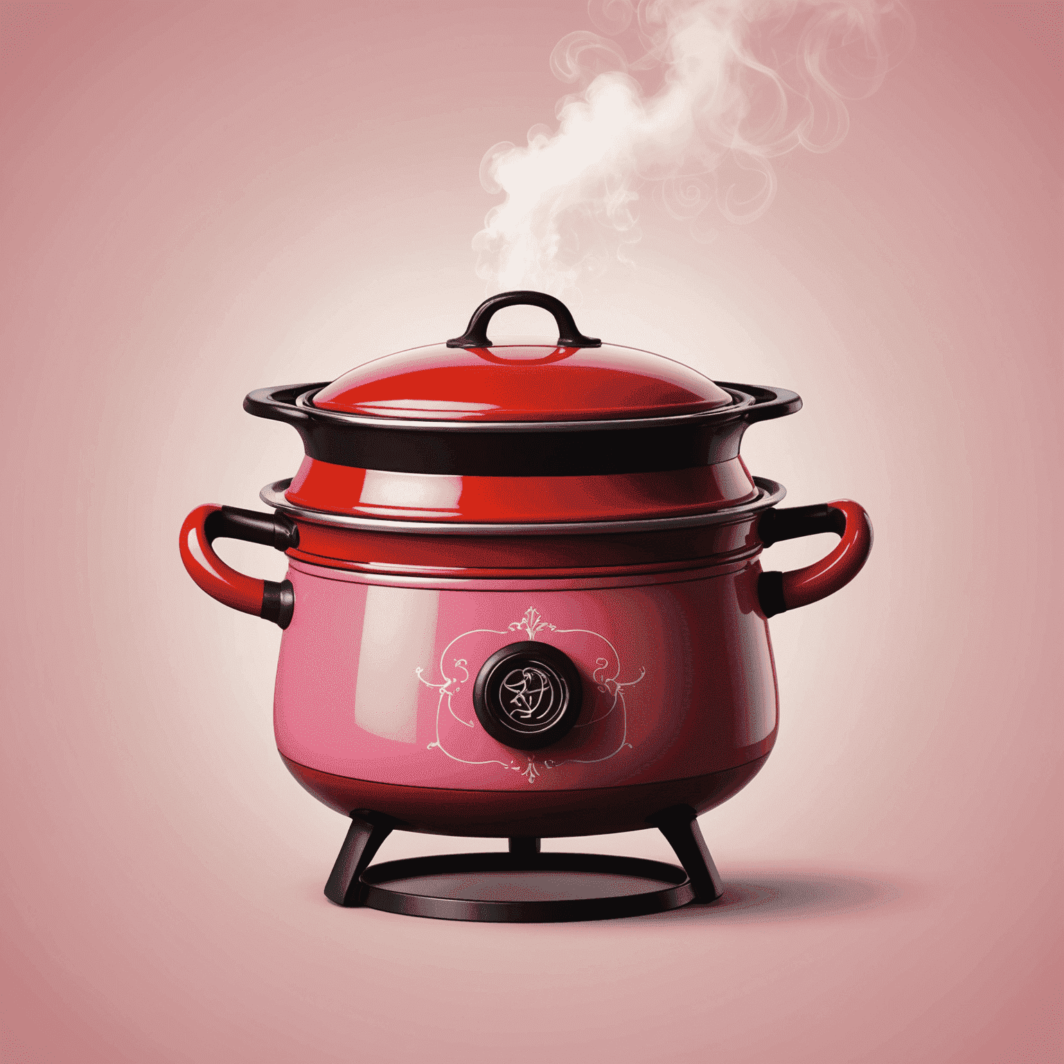Zircati Logo - A stylized cooking pot with steam rising, incorporating red and pink elements