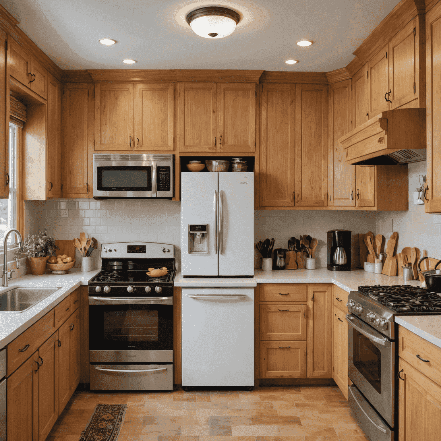 Before and after comparison of a kitchen transformation, showing cluttered space turned into an organized and efficient cooking area